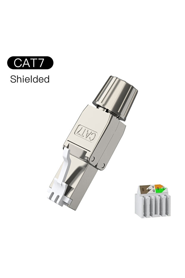 موصل RJ45 Cat7 بدون أدوات ومقابس إنهاء محمية وقابلة لإعادة الاستخدام وموصلات إيثرنت محمية