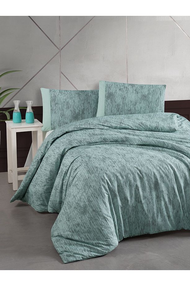 Bedline Ranforce Nevresim Takımı Çift Kişilik Effect Mint - 1