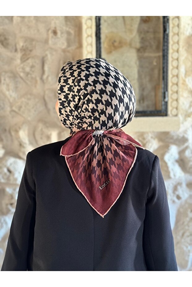 وشاح نسائي ناعم من القطن بنمط قدم الغراب