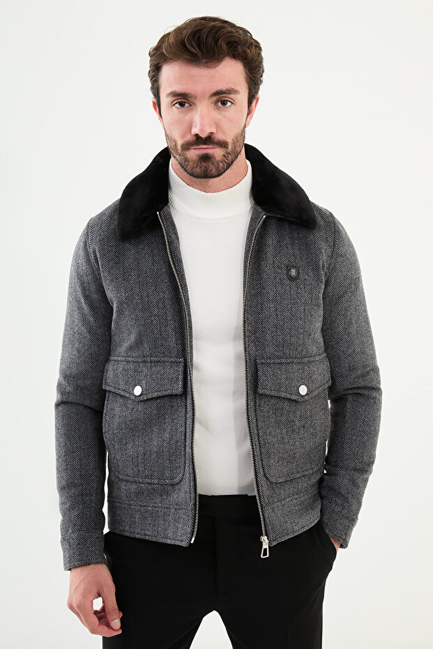 MONT GÖMLEK KÜRKLÜ YAKA - 1