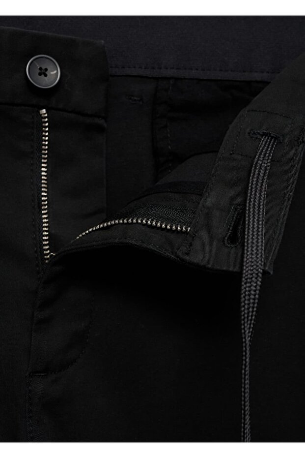 Tapered kesim pamuklu cropped pantolon - 6