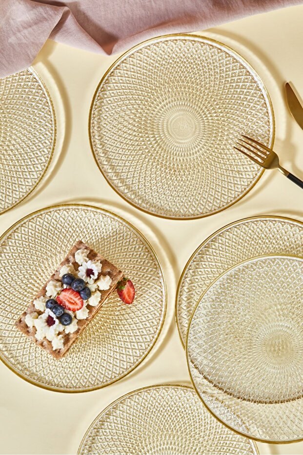 Mina 6 Parça Pasta/Kek/Tatlı Tabağı Seti - 2