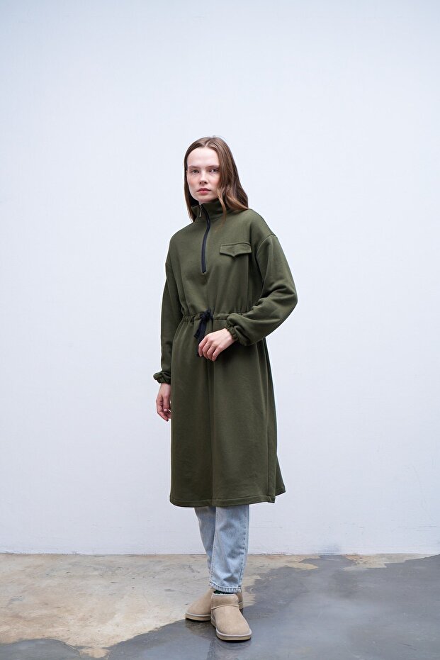 Tünelli Sweatshirt Yeşil - 1