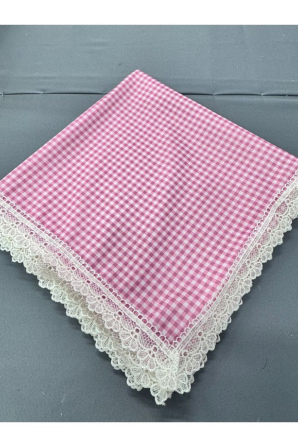 Leke Tutmaz 155X155cm Kenarı Gipürlü Dertsiz Kumaş Sofra Bezi Masa Örtüsü Piknik Örtüsü - 1