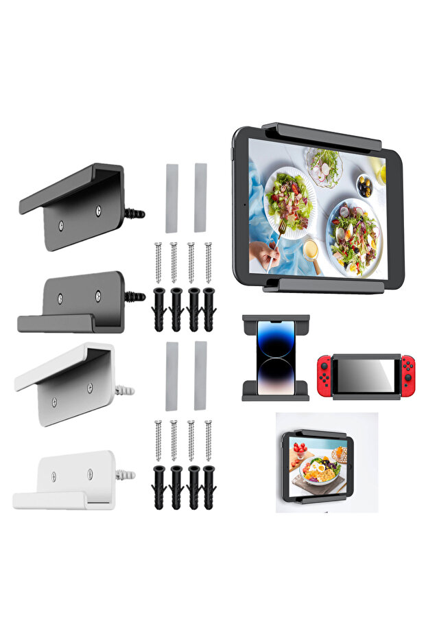 Universal Wall Mounted Tablet Stand Holder For iPad iPhone Tablet E-Reader Screw Stabilizer Table... - 2