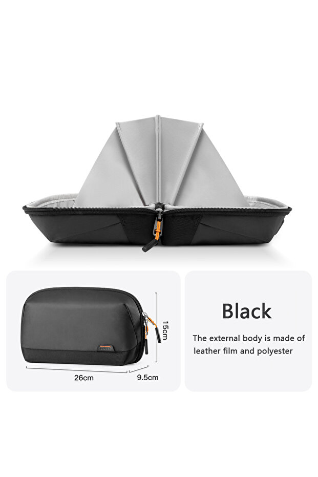 black Cable Storage Bag Waterproof Digital Electronic Organizer Portable USB Data Line Charger Plug