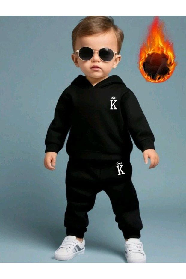 Children's Hooded Long Sleeve 2 Piece Tracksuit Set