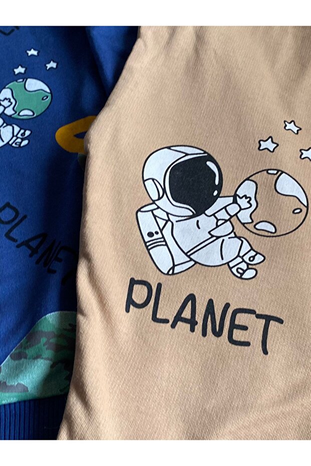 بدلة مزدوجة للأولاد بنمط الفضاء - 6