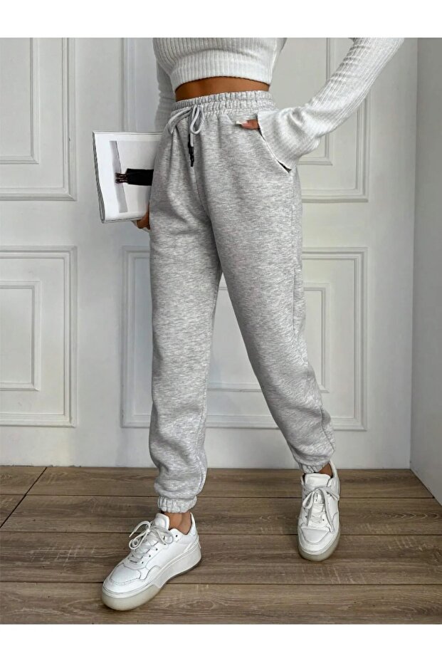 بنطال رياضي مطاطي ذو خيطين - 1