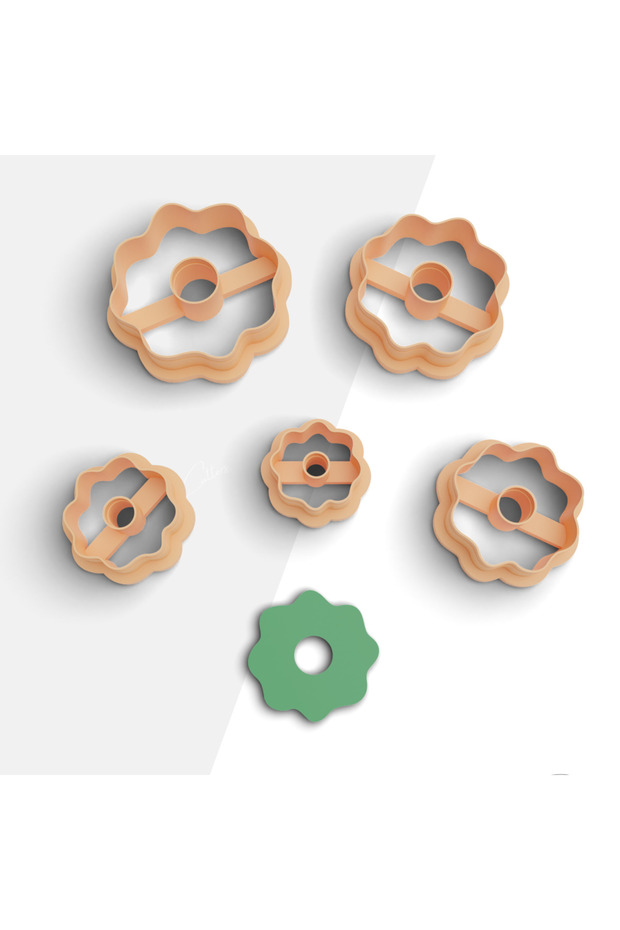 Organic Flower Shaped Polymer Clay Cutting Mold, Earring Mold, Jewelry Mold, Clay Cutter, 5 Sizes, No: 876