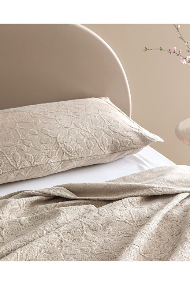 Chantal Çift Kişilik %100 Pamuk Yatak Örtüsü - Bej - 3