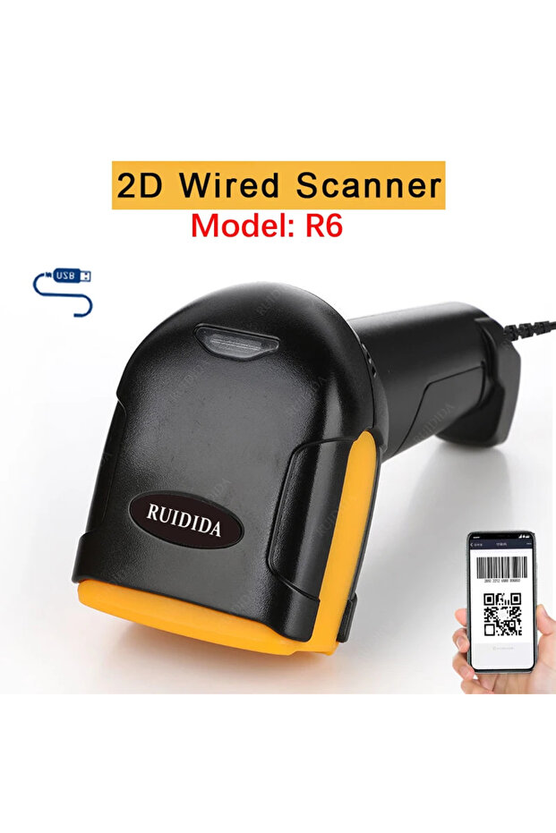 1d  2d Wired Code Scanner or  Wireless Handheld qr Reader or Bluetooth Barcode Scanner Portable R... - 1