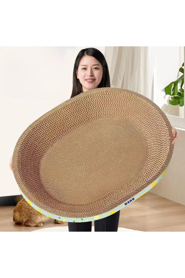 Cardboard Cat Scratchers Round Shape Scratching Bed Scratch Lounge for kitten play scratch - 5