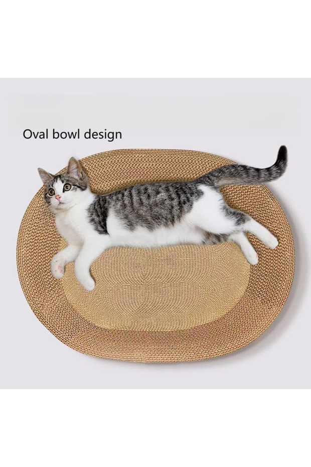 Cardboard Cat Scratchers Round Shape Scratching Bed Scratch Lounge for kitten play scratch - 3