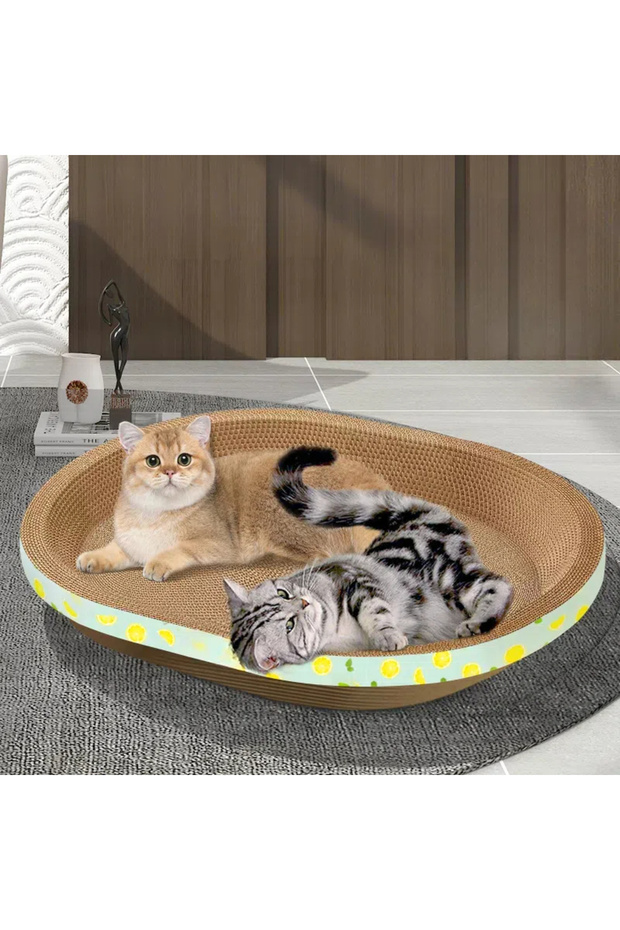 Cardboard Cat Scratchers Round Shape Scratching Bed Scratch Lounge for kitten play scratch - 2