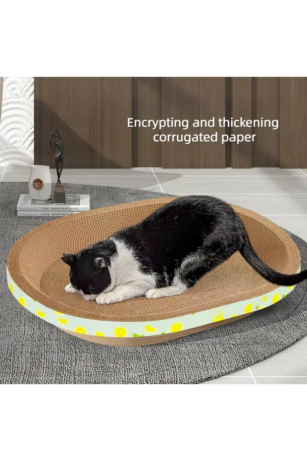 Cardboard Cat Scratchers Round Shape Scratching Bed Scratch Lounge for kitten play scratch - 4