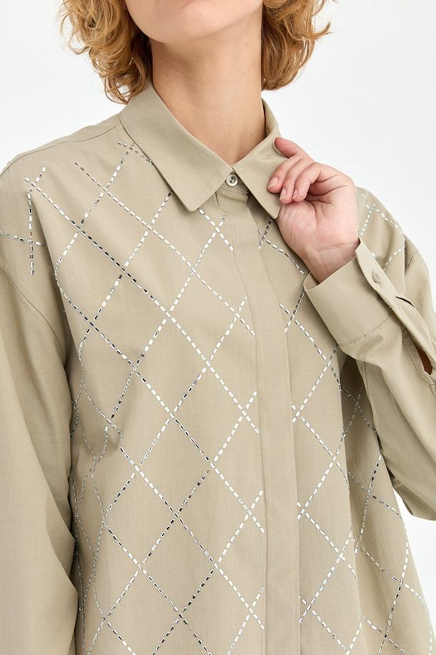 Taş Detaylı Spor Tunik Haki - 5