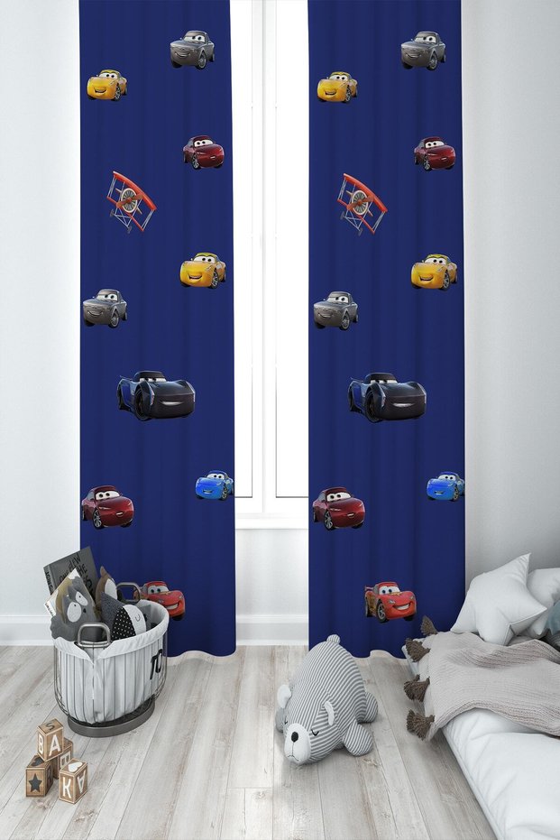 Baby and Children's Room Lightning Mcqueen Two Wing Background Curtain Mkt-288