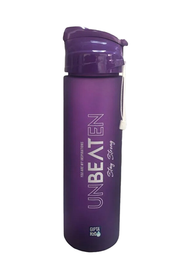 Unbeaten Tritan Purple Flask with Straw 600 ml