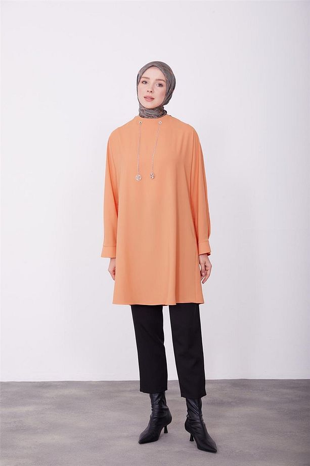 Logolu Zincirli Tunik 23k4702 Mandarin - 2