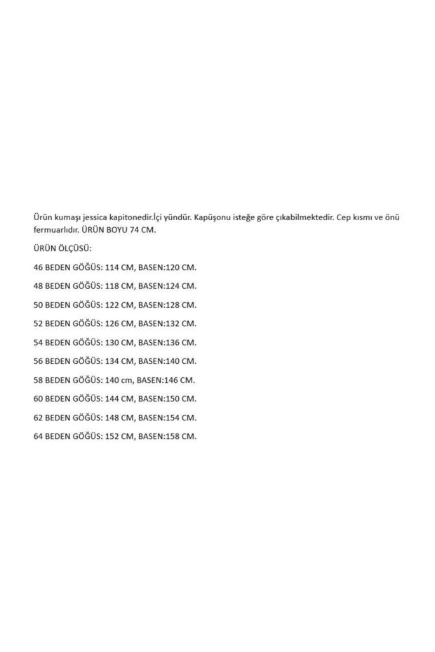 Kadın Siyah Jessica Kapitone Büyük Beden Mont - 5