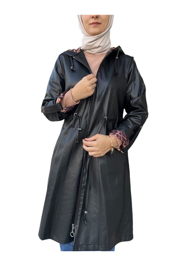 Kadın Cepli deri ceket - 8