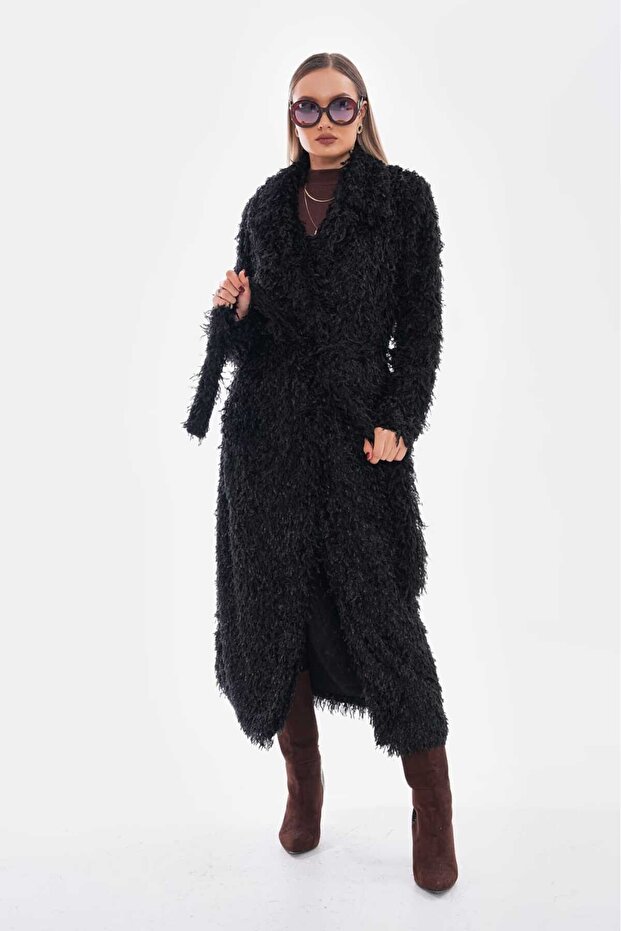 معطف طويل من ريش الطيور - 3