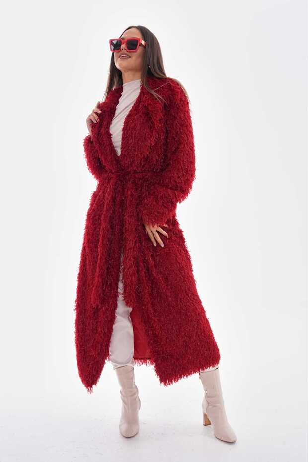 معطف طويل من ريش الطيور - 6