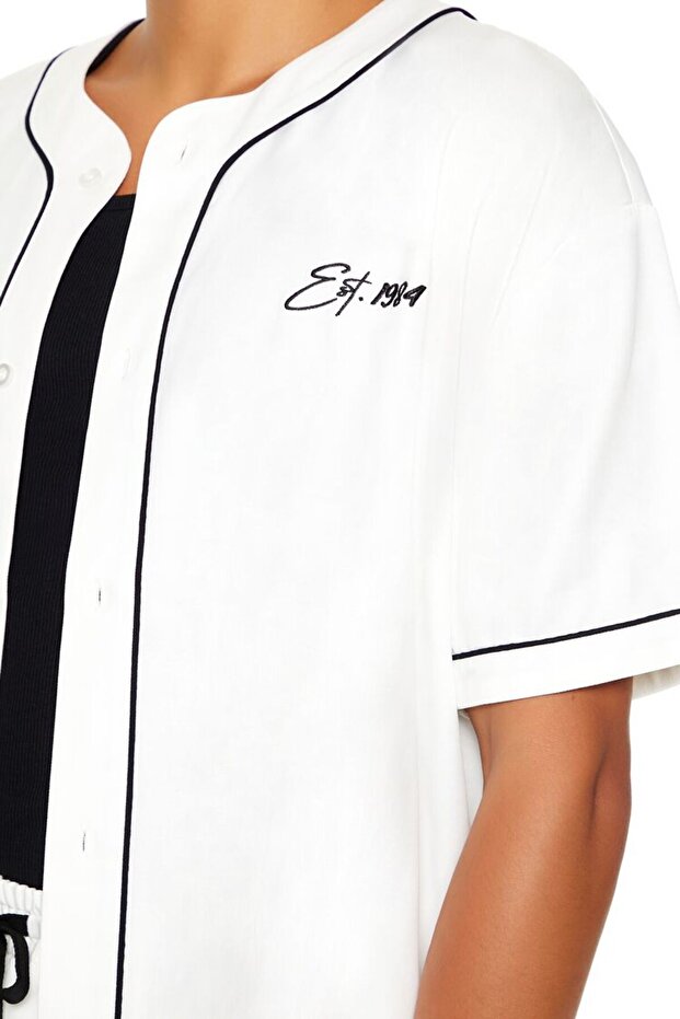 İşlemeli Beyzbol Gömlek - 3