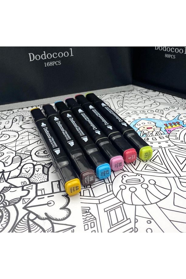 60’lı Çift Uçlu Touch Marker Art Tasarım Kalem Seti Çanta Taşınabilir Ithal Ürün - 8