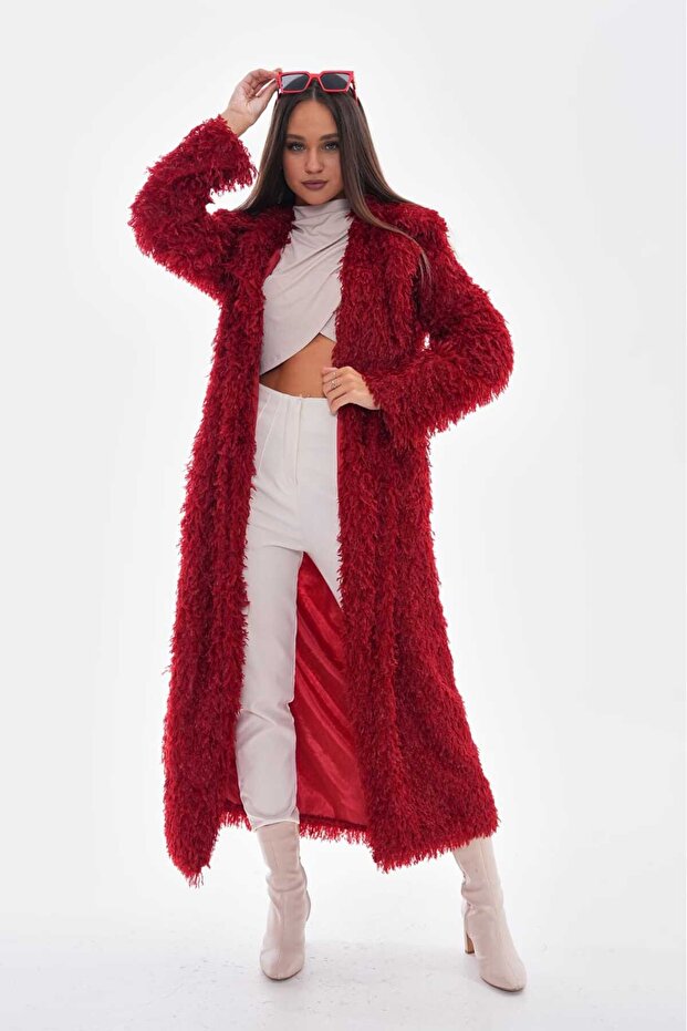 معطف طويل من ريش الطيور - 1