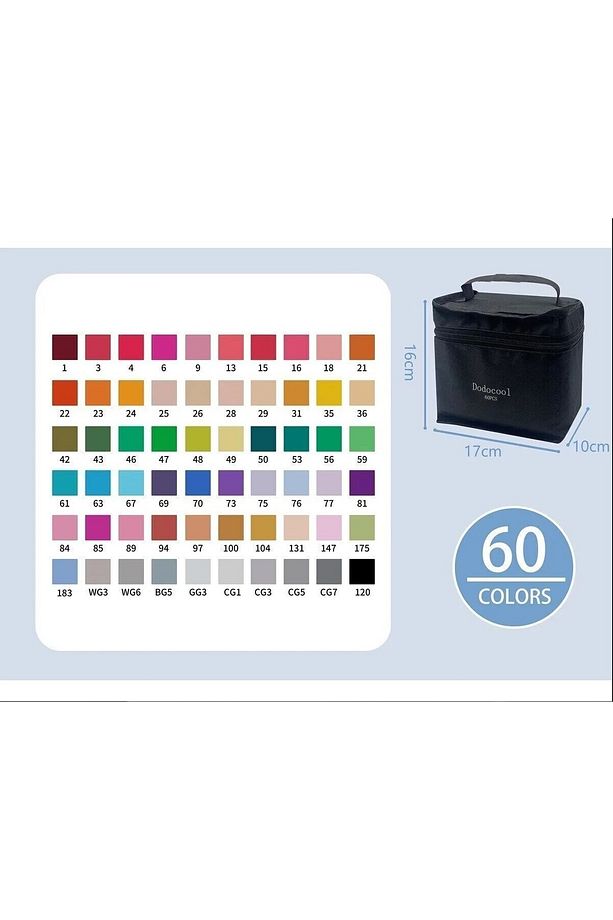60’lı Çift Uçlu Touch Marker Art Tasarım Kalem Seti Çanta Taşınabilir Ithal Ürün - 6