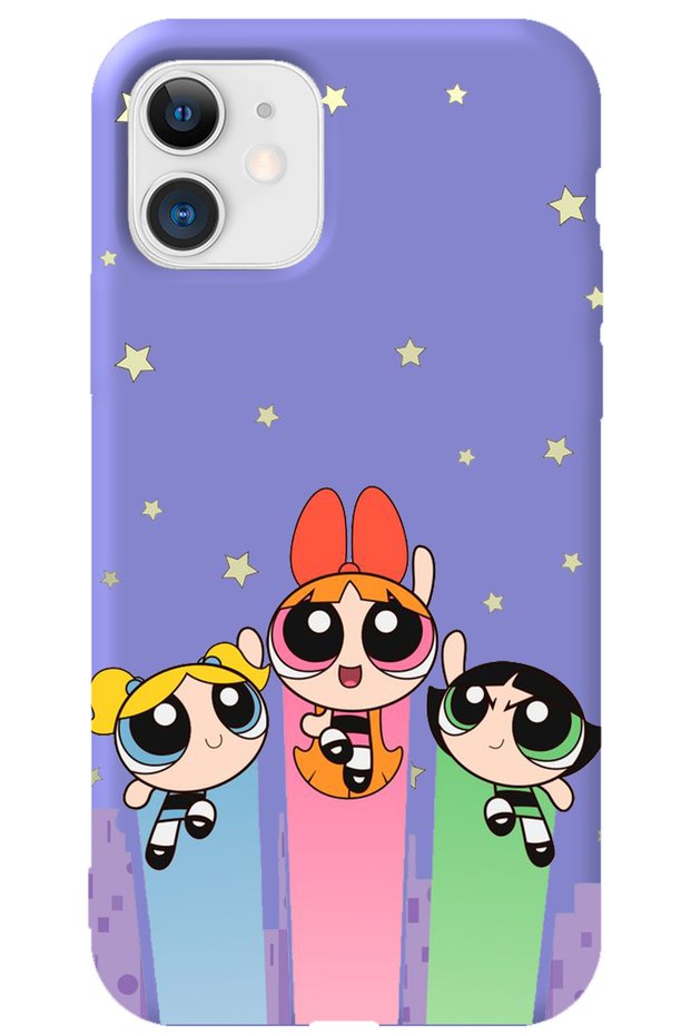iPhone 11 Lilac Velvet Puff Girl Power Patterned Silicone Phone Case