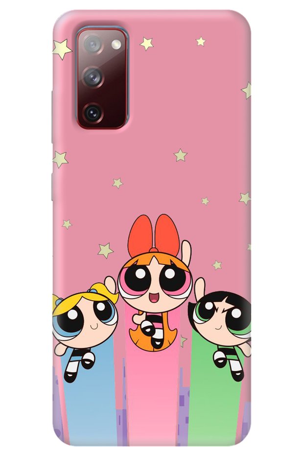 Samsung A02S Pink Inside Velvet Puff Girl Power Patterned Silicone Phone Case