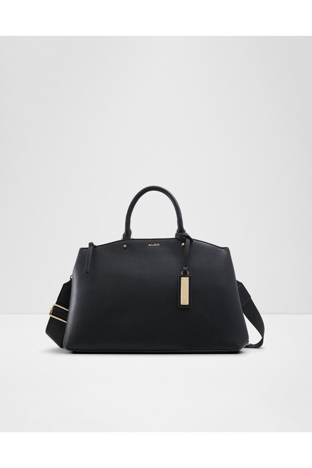 Women's Black Satchel Bag Handbag With Single Compartment