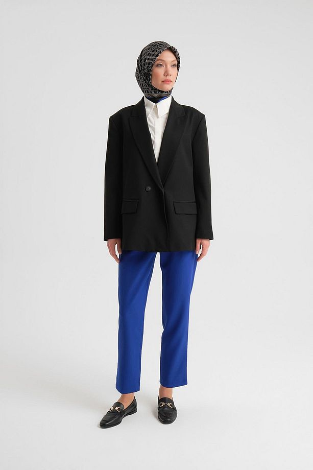 Yüksek Bel Havuç Pantolon Ort2518 Saks - 1