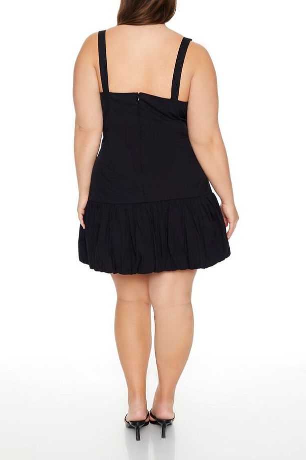 Plus Size Poplin Mini Elbise - 4