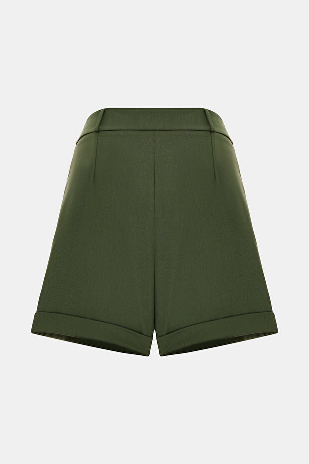 HAKİ FERMUARLI ŞORT - 2