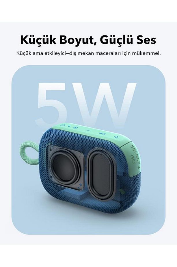 Soundcore Select 4 Go Kablosuz Bluetooth Hoparlör - Mavi - A31x1 - 4