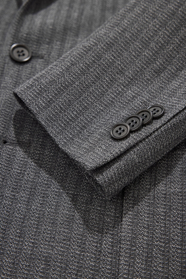 ANTRASİT DÜĞMELİ CEKET - 5