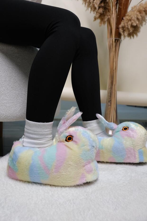 Papuci de damă gonflabil de pluș model Earna Rabbit - 2