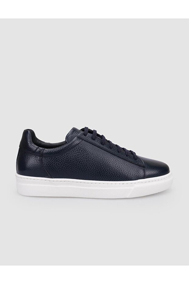 Sassari 100% Genuine Leather Navy Blue Lace-Up Men's Sports Shoes