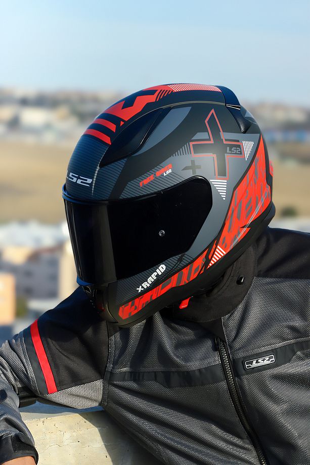 RAPID 2 XTREET MAT SİYAH-KIRMIZI KASK - 3