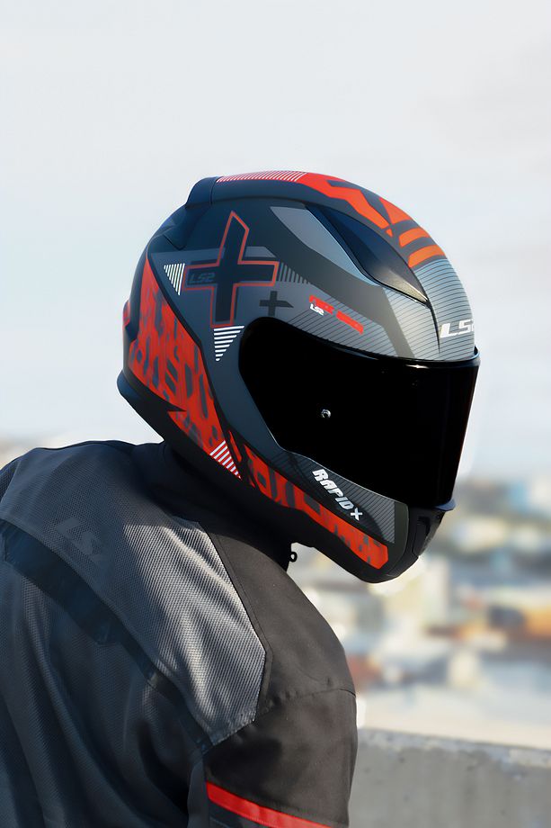 RAPID 2 XTREET MAT SİYAH-KIRMIZI KASK - 6