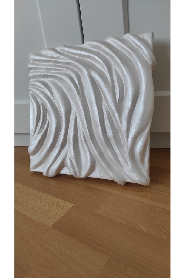 Pearl El Yapımı Duvar Heykeli 3D Tablo Plaster Texture Art - 1