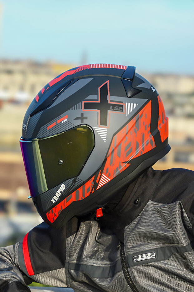 RAPID 2 XTREET MAT SİYAH-KIRMIZI KASK - 4