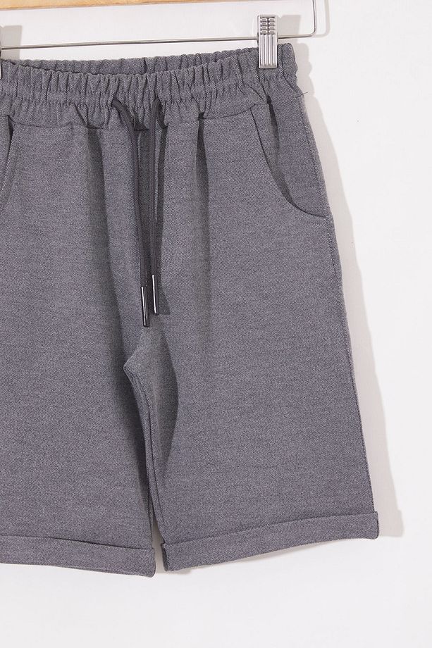 Füme Erkek Çocuk Beli Lastikli Basic Şort 18805 - 2
