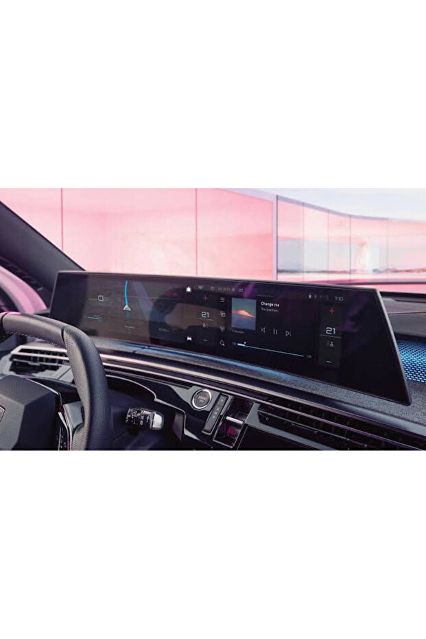 Peugeot 3008 New 21 Inch Digital Instrument Navigation and Air Conditioner Compatible Nano Screen Protector Set of 2