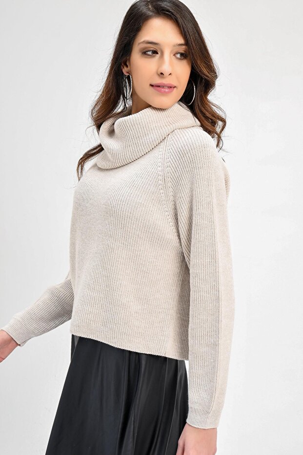 Women's Degaje Turtleneck Short Thessaloniki Knitwear Sweater 20W106