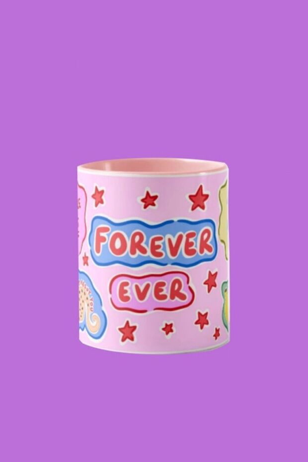 كوب "FOREVER" من سلسلة كؤوس Hello Melody - طباعة رقمية بتصميم أصلي 9.5x8 سم